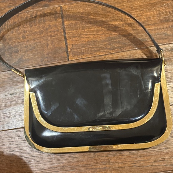 Vintage 90’s Tom Ford era Gucci Black and Gold Shoulder Bag - Picture 3 of 9